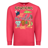 Cardinal grandma of the wild one zoo mother birthday safari jungle long sleeve Premium Sweatshirt - linhVisuals