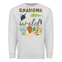 Dove Grey grandma of the wild one zoo mother birthday safari jungle long sleeve Premium Sweatshirt - linhVisuals