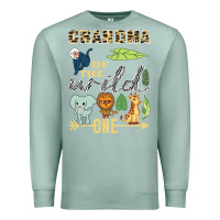Seafoam grandma of the wild one zoo mother birthday safari jungle long sleeve Premium Sweatshirt - linhVisuals