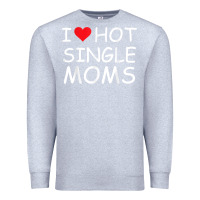 Heather Grey i love hot single moms tee red heart hot mother milf mommy t shirt Premium Sweatshirt - linhVisuals