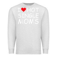 Oatmeal Heather i love hot single moms tee red heart hot mother milf mommy t shirt Premium Sweatshirt - linhVisuals