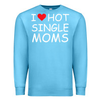Ocean Blue i love hot single moms tee red heart hot mother milf mommy t shirt Premium Sweatshirt - linhVisuals