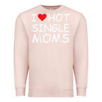 Pale Pink i love hot single moms tee red heart hot mother milf mommy t shirt Premium Sweatshirt - linhVisuals