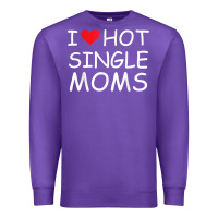Purple i love hot single moms tee red heart hot mother milf mommy t shirt Premium Sweatshirt - linhVisuals