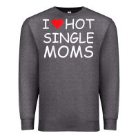 Charcoal Heather i love hot single moms tee red heart hot mother milf mommy t shirt Premium Sweatshirt - linhVisuals
