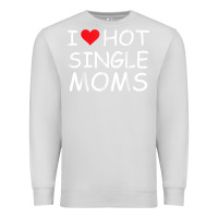 Dove Grey i love hot single moms tee red heart hot mother milf mommy t shirt Premium Sweatshirt - linhVisuals