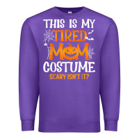 Purple halloween mom shirts funny this is my tired mom costume t shirt Premium Sweatshirt - linhVisuals