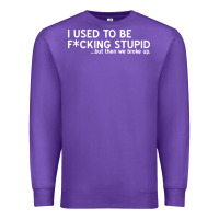 Purple i used to be f cking stupid Premium Sweatshirt - linhVisuals