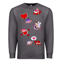 Charcoal Heather valentines day turtles Premium Sweatshirt - linhVisuals