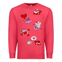 Cardinal valentines day turtles Premium Sweatshirt - linhVisuals