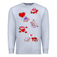 Heather Grey valentines day turtles Premium Sweatshirt - linhVisuals