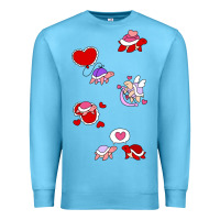 Ocean Blue valentines day turtles Premium Sweatshirt - linhVisuals