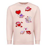 Pale Pink valentines day turtles Premium Sweatshirt - linhVisuals