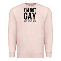Pale Pink i'm not gay but $20 is $20 (white) Premium Sweatshirt - linhVisuals