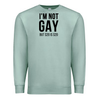 Seafoam i'm not gay but $20 is $20 (white) Premium Sweatshirt - linhVisuals