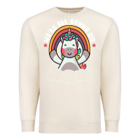Sandshell we're all gonna die funny cute unicorn Premium Sweatshirt - linhVisuals