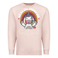 Pale Pink we're all gonna die funny cute unicorn Premium Sweatshirt - linhVisuals