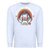 White we're all gonna die funny cute unicorn Premium Sweatshirt - linhVisuals
