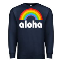 Navy Aloha Rainbow Hawaii 808 Island Hawaiian Premium Sweatshirt - linhVisuals