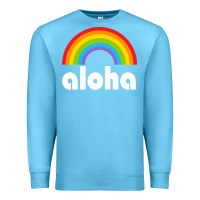 Ocean Blue Aloha Rainbow Hawaii 808 Island Hawaiian Premium Sweatshirt - linhVisuals