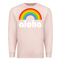 Pale Pink Aloha Rainbow Hawaii 808 Island Hawaiian Premium Sweatshirt - linhVisuals