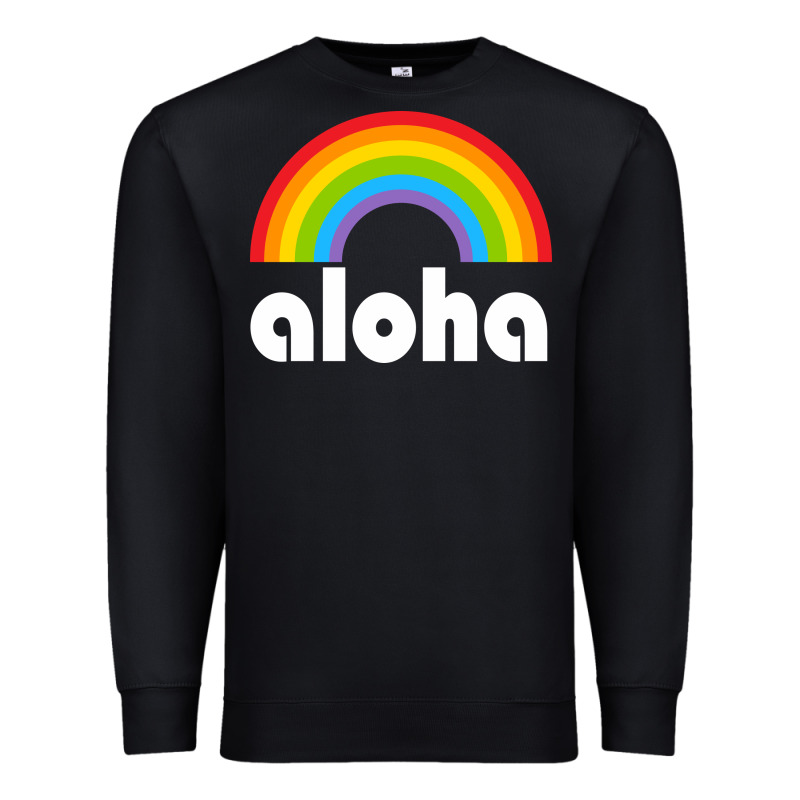 Aloha Rainbow Hawaii 808 Island Hawaiian Premium Sweatshirt by linhVisuals | Teevron