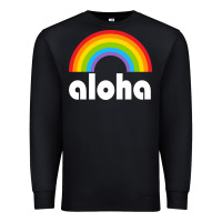 Black Aloha Rainbow Hawaii 808 Island Hawaiian Premium Sweatshirt - linhVisuals