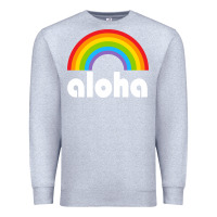 Heather Grey Aloha Rainbow Hawaii 808 Island Hawaiian Premium Sweatshirt - linhVisuals