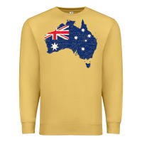 Antique Gold Australia Map Flag Drawing Line Art Premium Sweatshirt - linhVisuals