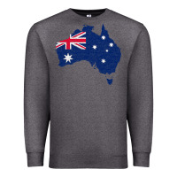 Charcoal Heather Australia Map Flag Drawing Line Art Premium Sweatshirt - linhVisuals