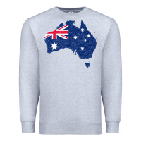 Heather Grey Australia Map Flag Drawing Line Art Premium Sweatshirt - linhVisuals