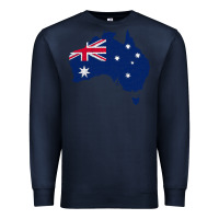 Navy Australia Map Flag Drawing Line Art Premium Sweatshirt - linhVisuals