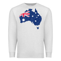 Oatmeal Heather Australia Map Flag Drawing Line Art Premium Sweatshirt - linhVisuals