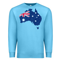 Ocean Blue Australia Map Flag Drawing Line Art Premium Sweatshirt - linhVisuals