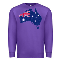 Purple Australia Map Flag Drawing Line Art Premium Sweatshirt - linhVisuals