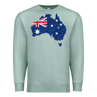 Seafoam Australia Map Flag Drawing Line Art Premium Sweatshirt - linhVisuals
