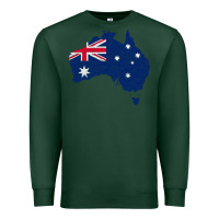 Sports Green Australia Map Flag Drawing Line Art Premium Sweatshirt - linhVisuals
