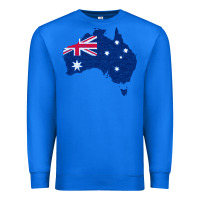 True Royal Australia Map Flag Drawing Line Art Premium Sweatshirt - linhVisuals