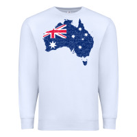 White Australia Map Flag Drawing Line Art Premium Sweatshirt - linhVisuals