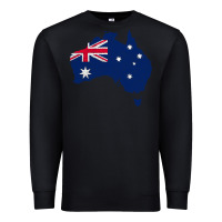 Black Australia Map Flag Drawing Line Art Premium Sweatshirt - linhVisuals