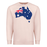 Pale Pink Australia Map Flag Drawing Line Art Premium Sweatshirt - linhVisuals