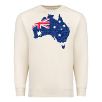 Sandshell Australia Map Flag Drawing Line Art Premium Sweatshirt - linhVisuals