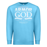 Ocean Blue armor of god bible verse scripture Premium Sweatshirt - linhVisuals