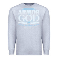 Heather Grey armor of god bible verse scripture Premium Sweatshirt - linhVisuals