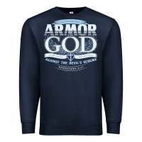 Navy armor of god bible verse scripture Premium Sweatshirt - linhVisuals