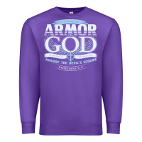 Purple armor of god bible verse scripture Premium Sweatshirt - linhVisuals