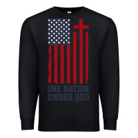 Black american flag one nation under god Premium Sweatshirt - linhVisuals