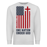 Dove Grey american flag one nation under god Premium Sweatshirt - linhVisuals