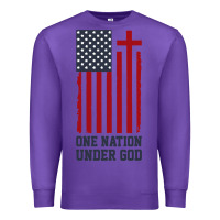 Purple american flag one nation under god Premium Sweatshirt - linhVisuals