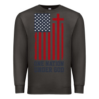 Smoke american flag one nation under god Premium Sweatshirt - linhVisuals